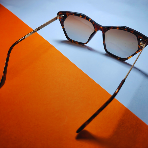 Metal Temple Rose Gold To Brown Tiger Sunglasses 2269