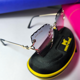 Rim-less Metal Black Pink To Gold unisex Sunglsses by henry richel 2256