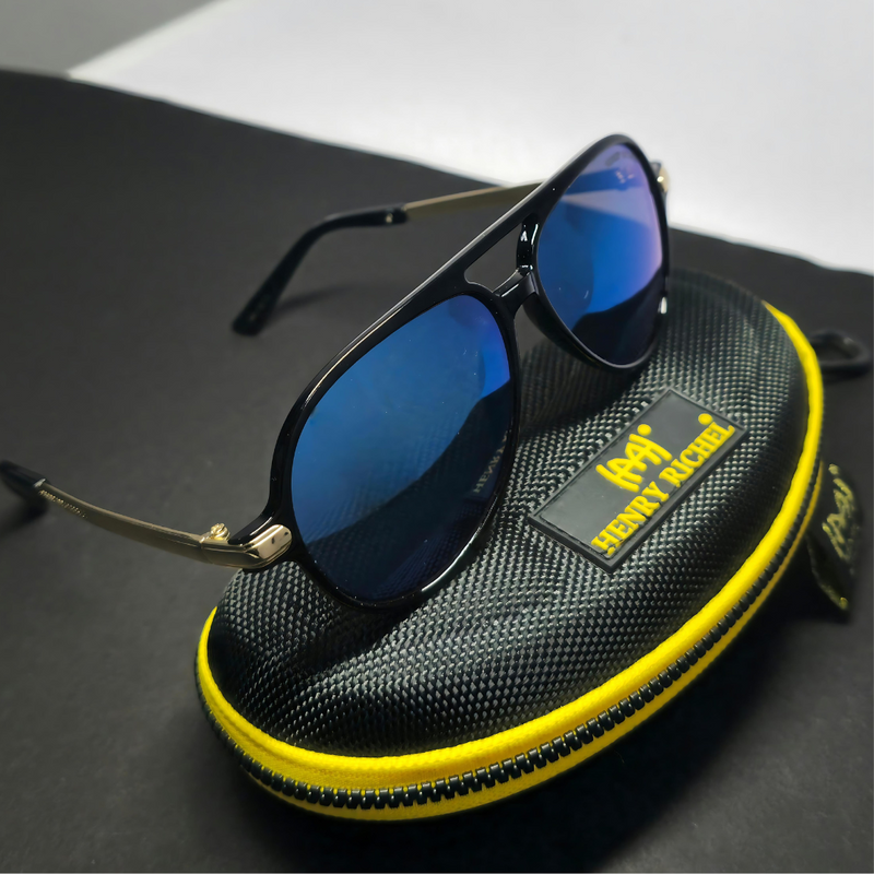 Aqua Mercury  Gold to Black Frame For Men By Henry Richel 1137