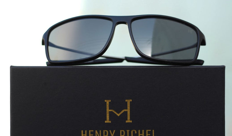 Black Color Lens Black Frame Fancy Silver Temple For Men By Henry Richel 1123