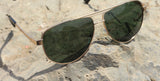 Green Lens Gold Frame  For Men By Henry Richel 1144