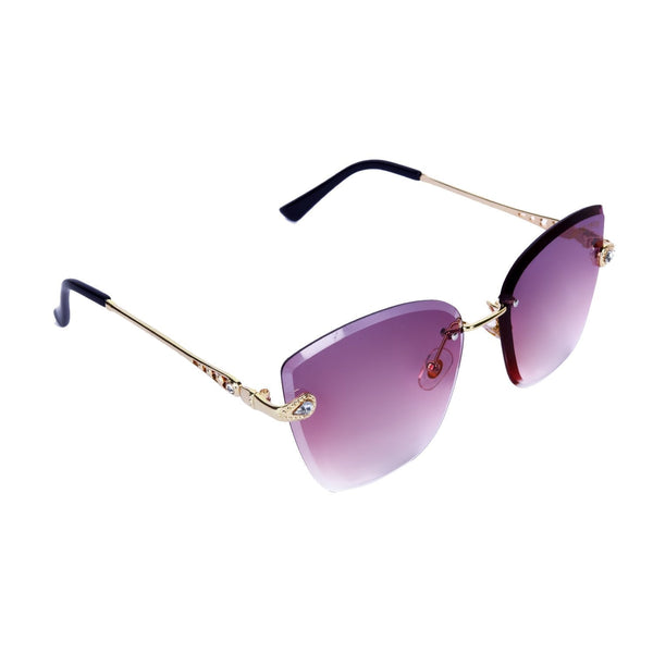 Women Purple White To Gold Sunglasses