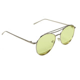 Henry Richel Yellow Candy Lens Silver Frame Sunglasses For Unisex 1105