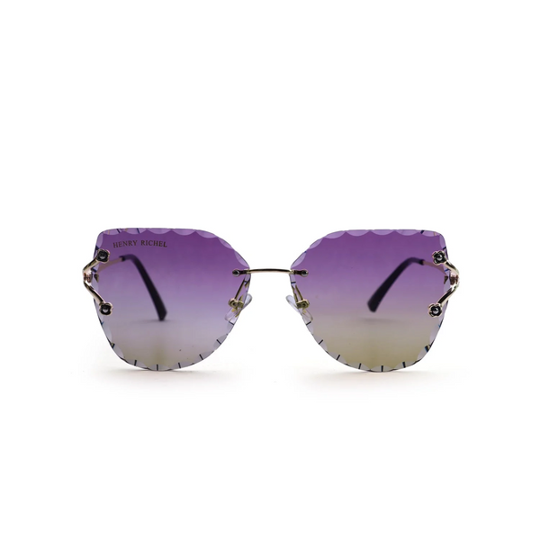 Violet Brown To Gold Metal unisex Sunglasses by henry richel 2257