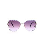 Purple White To Gold Rim-less Women Sunglasses by henry richel 2255