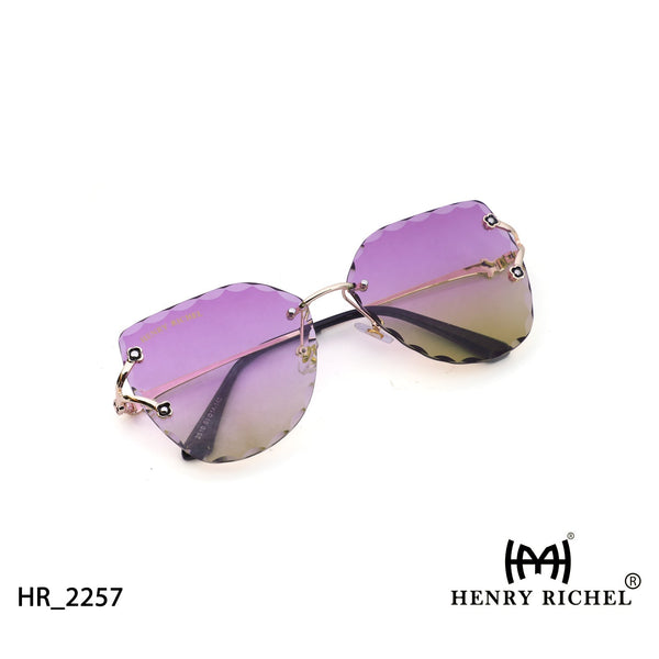 Violet Brown To Gold Metal unisex Sunglasses by henry richel 2257
