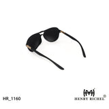 Henry Richel Jet Black Aviator Polarized Sunglasses For Men 1160