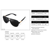 Henry Richel Jet Black Aviator Polarized Sunglasses For Men 1160