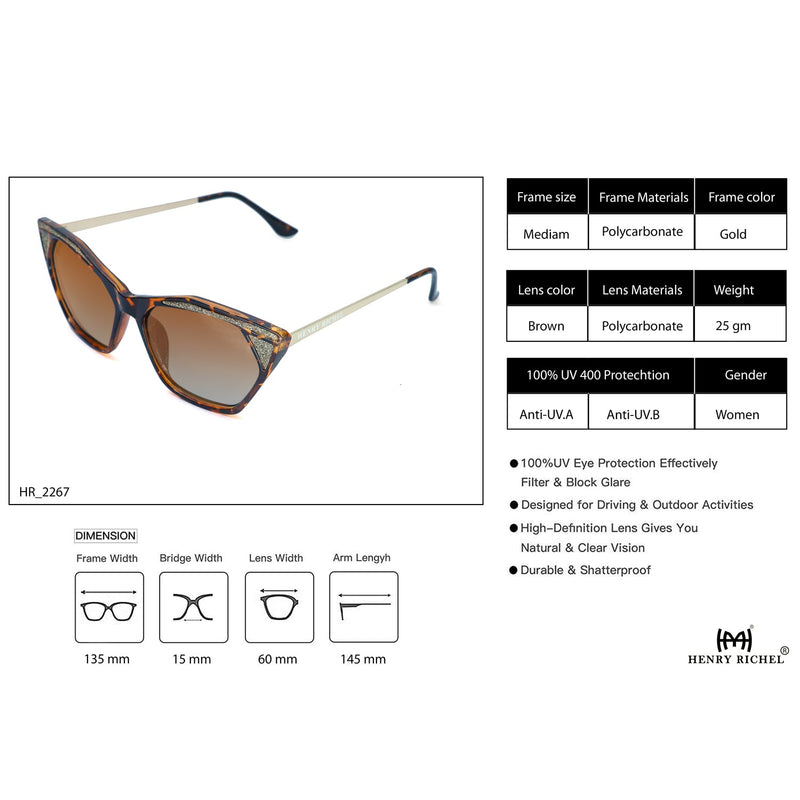Fashionable Brown To Tiger Gold  Sunglasses 2267