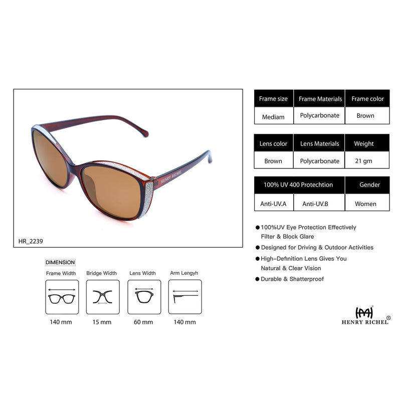 Cateye Brown To Silver Sunglasses 2239