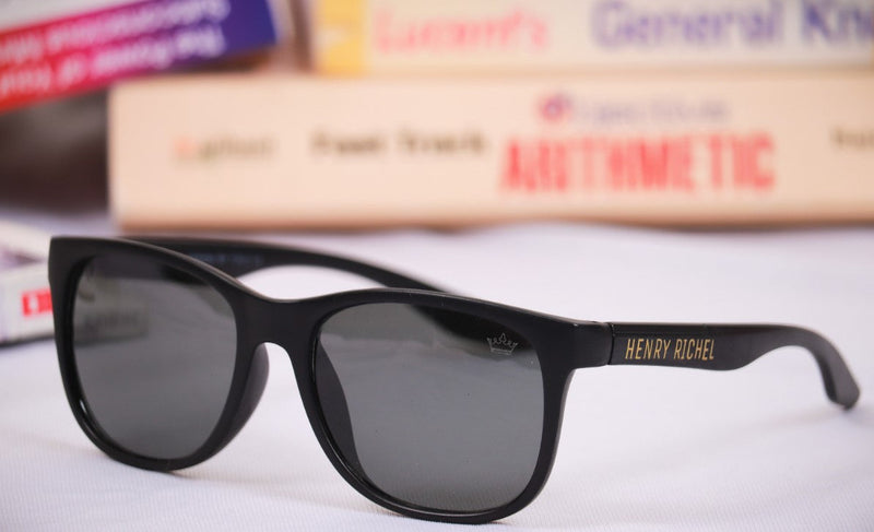Henry Richel Stylish Fancy Aviator Black Lens Sunglasses For Unisex 1021