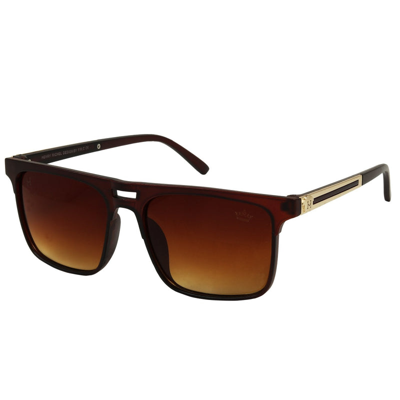 Henry Richel Latest Stylish Wayfarer Brown Lens Sunglasses For Unisex 1015